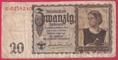 Německo - 20 Reichsmark 16.6.1939 - série G