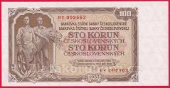 100 Kčs 1953 HV ruský číslovač perf.