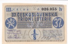 Los - 15 kč - 37. Československá třídní loterie III. - H r.1937