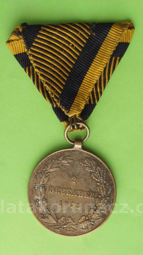 F. J. I. válečná medaile 2. December 1873 se stuhou