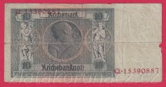 Německo - 10 Reichsmark 22.1.1929 - série Q-B - 8 m.č.