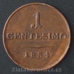 1 centesimi 1834 V