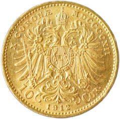 Zlatá mince Rakousko - Uhersko - 10 Koruna 1912