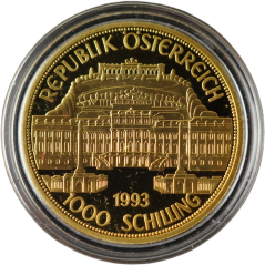 Zlatá mince Rakousko - 1000 Shilling 1993 Marie Terezie