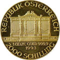 Zlatá mince Rakouska - 1 Oz Philharmoniker 1993