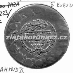 Turecko - 5 kurush 1223/26 - Mahmud II.