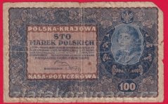 Polsko - 100 Marek 1919 - Série II., 1 písmeno