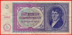 5 korun b.l.1938/1940 A 005 - ruční přetisk