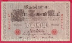 Německo - 1000 mark 21.4.1910 - série J-Q-červená