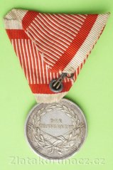 Medaile Za statečnost F. J. I. stříbrná medaile II. třída - nepunc.