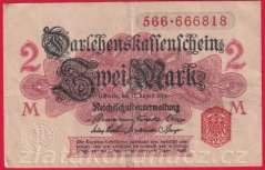 Německo - 2 mark 12.8.1914 - červená pečeť č.566