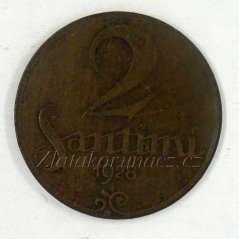 Lotyšsko - 2 santimi 1928