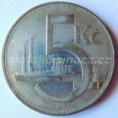 Pětikoruna - 5Kč 1928 varianta