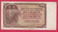 100 Kčs 1953 BT-ruský číslovač