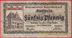Rottenburg - 50 pfennig - 1918