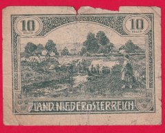 Niederösterreich - 10 haléřů - 1920 - zelená