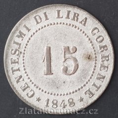 15 Centesimi 1848 z.v.