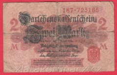 Německo - 2 mark 12.8.1914 - červená pečeť,č.187