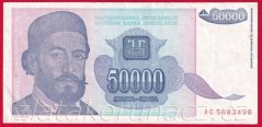 Jugoslávie - 50.000 Dinara 1993