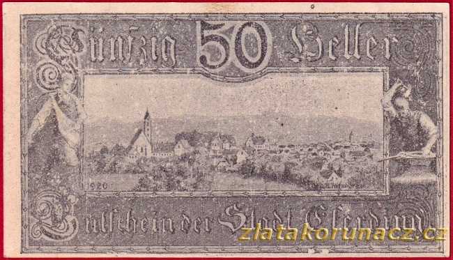 Eferding - 50 haléřů - 1920 - černý tisk
