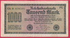 Německo - 1000 mark 15.9.1922 - série Gh-PG