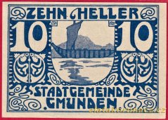 Gmunden - 10 haléřů - 1920 - modrá