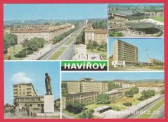 Havířov - město, aut. nádraží, socha, výstavba, národní výbor a klub