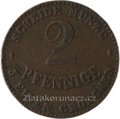 Sasko - Cobung &amp; Gotha - 2 pfennige 1868 B
