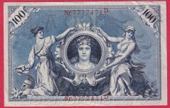 Německo - 100 mark 7.2.1908 - série D-červená