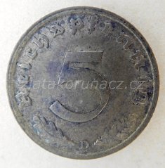 Německo - 5 Reichspfennig 1939 D
