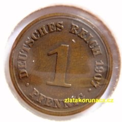Německo - 1 Reich Pfennig 1907 D