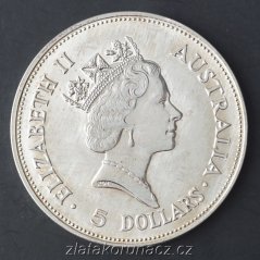 Austrálie - 5 dollars 1990 - 1 oz Kookaburra