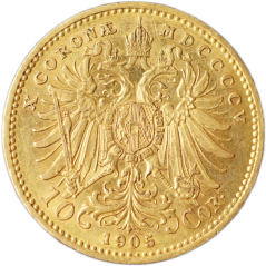 Zlatá mince Rakousko - Uhersko - 10 Koruna 1905