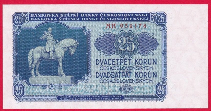 25 Kčs 1953 MH - český číslovač