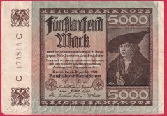 Německo - 5000 mark 2.12.1922 - série C-C