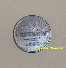 5 Centesimi 1822 V