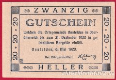 Ansfelden - 20 haléřů - 1920