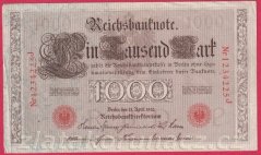 Německo - 1000 mark 21.4.1910 - série J-P-červená