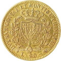 Zlatá mince - Itálie-Sardinie 20 Lira 1826