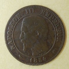 Francie - 2 centimes 1854 D
