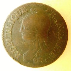 Francie - 5 centimes L´AN 8 W