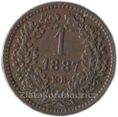 1 krejcar 1887 K.B.