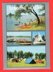 Senec - děti u jezera, stany na louce
