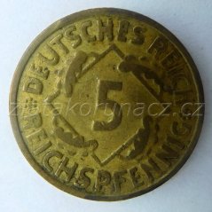 Německo - 5 Reichspfennig 1925 G