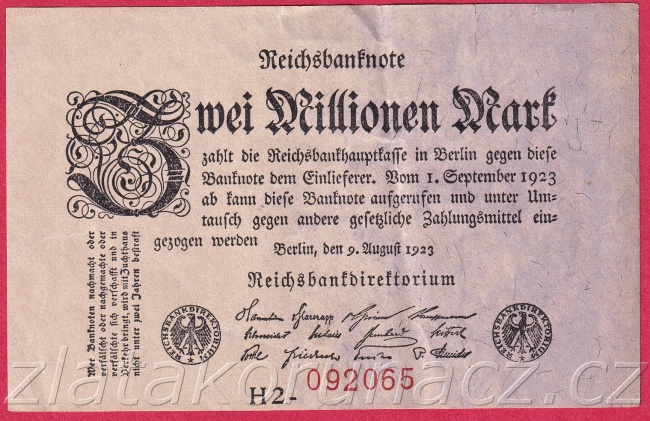 Německo - 2 000 000 mark 9.8.1923 - série H 2