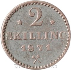 Norsko - 2 skilling 1871