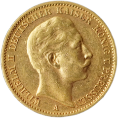Zlatá mince - Německo - Prusko - 20 Marka 1911 A
