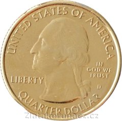 USA - Ohio - 1/4 dollar 2013 D zlacený