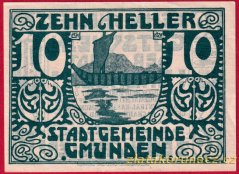 Gmunden - 10 haléřů - 1920 - zelená