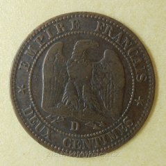 Francie - 2 centimes 1854 D